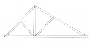 Douglas Fir Offset King Post Roof Truss